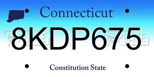 8KDP675 Connecticut License Plate