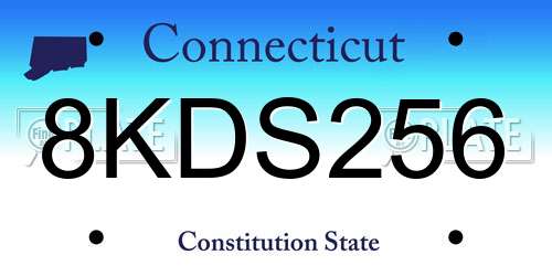 8KDS256 Connecticut License Plate