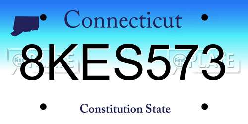 8KES573 Connecticut License Plate
