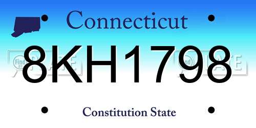 8KH1798 Connecticut License Plate