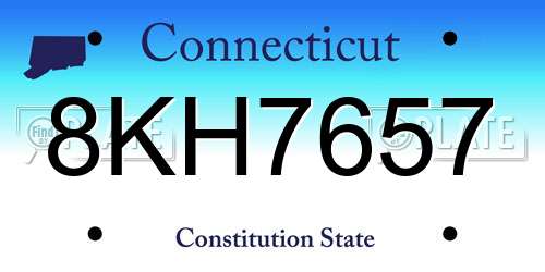 8KH7657 Connecticut License Plate