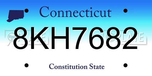 8KH7682 Connecticut License Plate