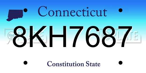 8KH7687 Connecticut License Plate