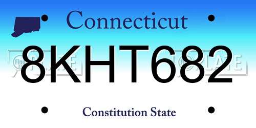 8KHT682 Connecticut License Plate
