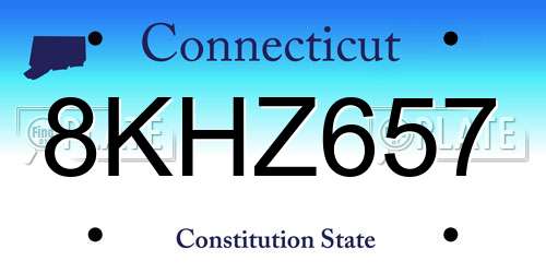 8KHZ657 Connecticut License Plate