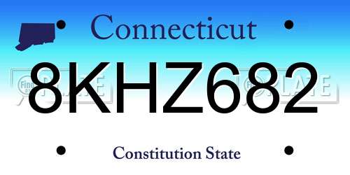 8KHZ682 Connecticut License Plate