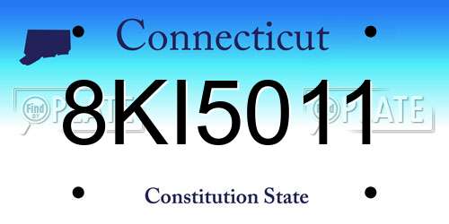 8KI5011 Connecticut License Plate