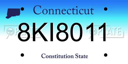 8KI8011 Connecticut License Plate
