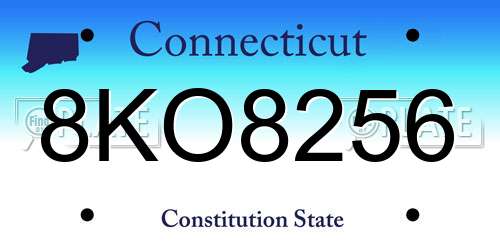 8KO8256 Connecticut License Plate