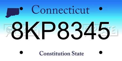 8KP8345 Connecticut License Plate