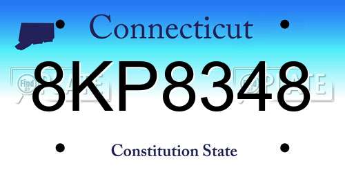 8KP8348 Connecticut License Plate