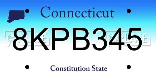 8KPB345 Connecticut License Plate