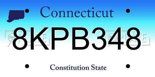 8KPB348 Connecticut License Plate