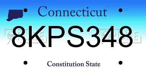 8KPS348 Connecticut License Plate