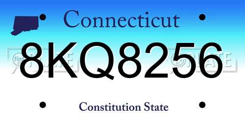 8KQ8256 Connecticut License Plate