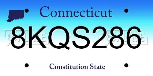 8KQS286 Connecticut License Plate