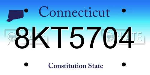 8KT5704 Connecticut License Plate