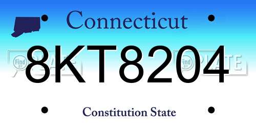 8KT8204 Connecticut License Plate