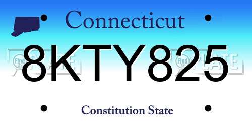 8KTY825 Connecticut License Plate