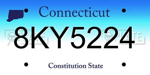 8KY5224 Connecticut License Plate