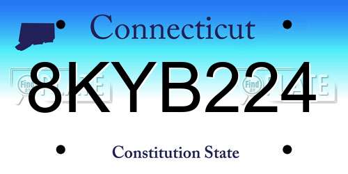 8KYB224 Connecticut License Plate