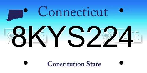 8KYS224 Connecticut License Plate