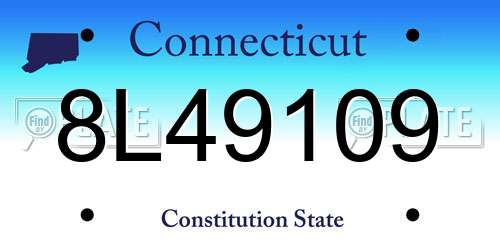 8L49109 Connecticut License Plate