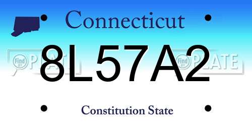 8L57A2 Connecticut License Plate