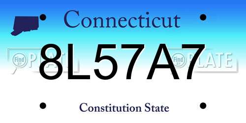 8L57A7 Connecticut License Plate