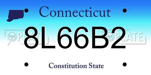 8L66B2 Connecticut License Plate