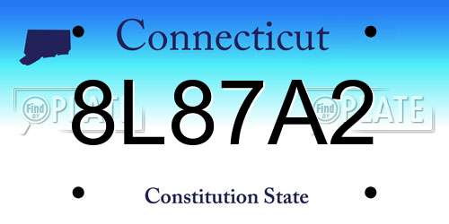 8L87A2 Connecticut License Plate