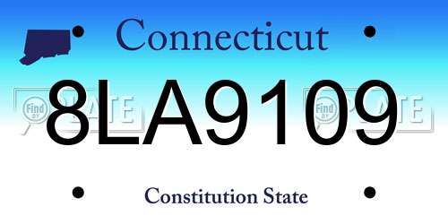 8LA9109 Connecticut License Plate