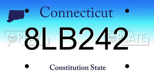8LB242 Connecticut License Plate