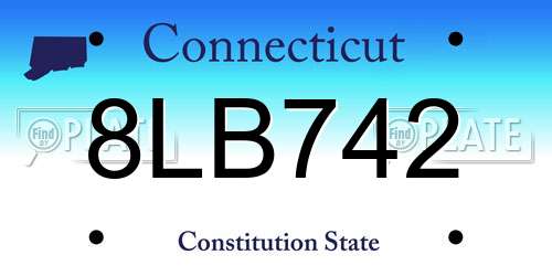 8LB742 Connecticut License Plate