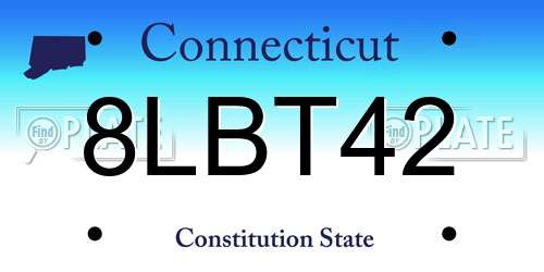 8LBT42 Connecticut License Plate