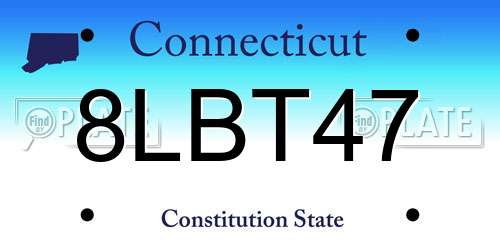 8LBT47 Connecticut License Plate