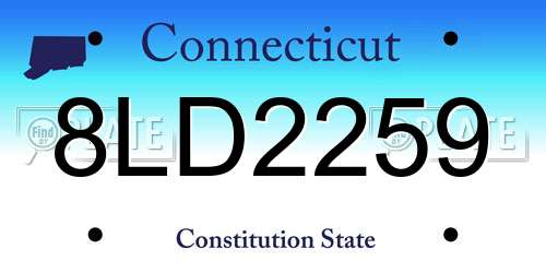 8LD2259 Connecticut License Plate