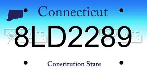 8LD2289 Connecticut License Plate
