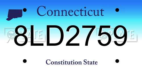 8LD2759 Connecticut License Plate