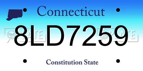 8LD7259 Connecticut License Plate