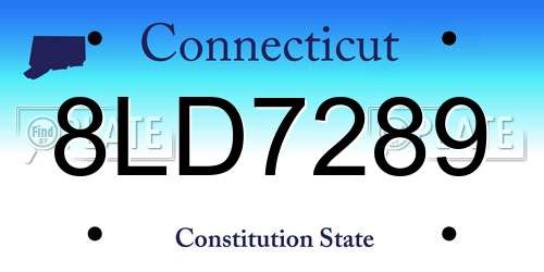 8LD7289 Connecticut License Plate