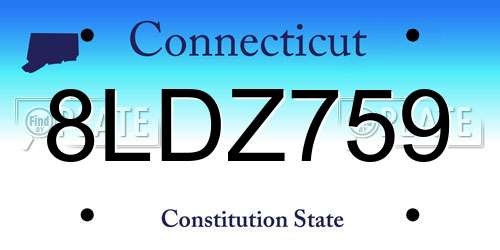 8LDZ759 Connecticut License Plate