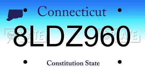 8LDZ960 Connecticut License Plate