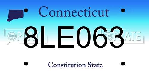8LE063 Connecticut License Plate