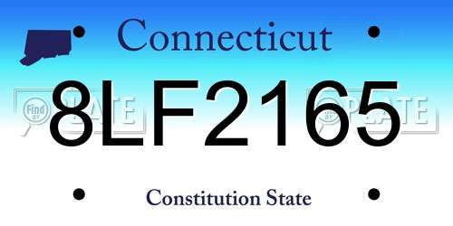 8LF2165 Connecticut License Plate