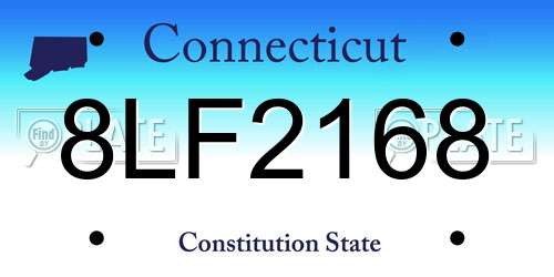 8LF2168 Connecticut License Plate