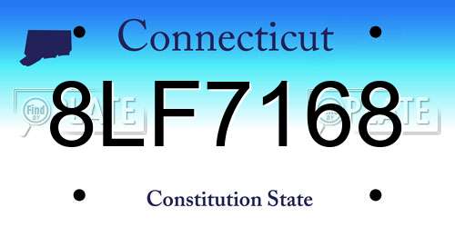 8LF7168 Connecticut License Plate