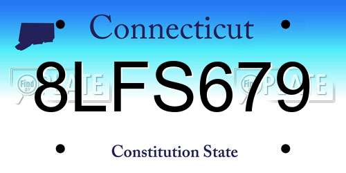 8LFS679 Connecticut License Plate