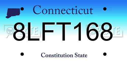 8LFT168 Connecticut License Plate