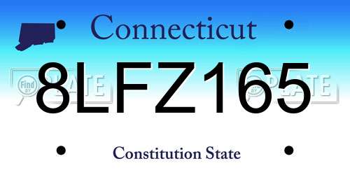 8LFZ165 Connecticut License Plate